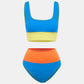 Contrast Wide Strap Two-Piece Swim Set