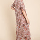 Printed Shirred Maxi Dress