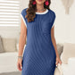 Contrast Trim Pocketed Round Neck Dress