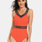 V-Neck One-Piece Swimwear