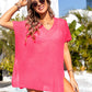 Slit V-Neck Short Sleeve Cover Up