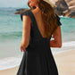 Cutout V-Neck Cap Sleeve One-Piece Swimwear