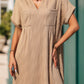 Pocketed Notched Short Sleeve Dress