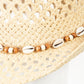 Fame Cowrie Shell Beaded String Straw Hat