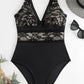 Lace V-Neck Sleeveless One-Piece Swimwear