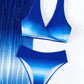 Twisted Gradient Wide Strap Three-Piece Swim Set