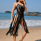 Fringe Openwork Spaghetti Strap Cover-Up