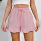 Drawstring Ruffle Hem Shorts