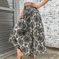 Printed Elastic Waist Maxi Skirt