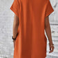 Pocketed Round Neck Short Sleeve Dress