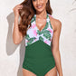 Ruched Wide Strap One-Piece Swimwear