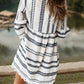 Lace Detail Printed Three-Quarter Sleeve Dress