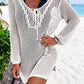 Openwork Tie Neck Cover-Up