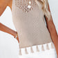 Cutout Tassel Round Neck Tank