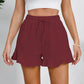 Drawstring Ruffle Hem Shorts