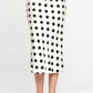 RENEE C Polka Dot Satin Midi Skirt