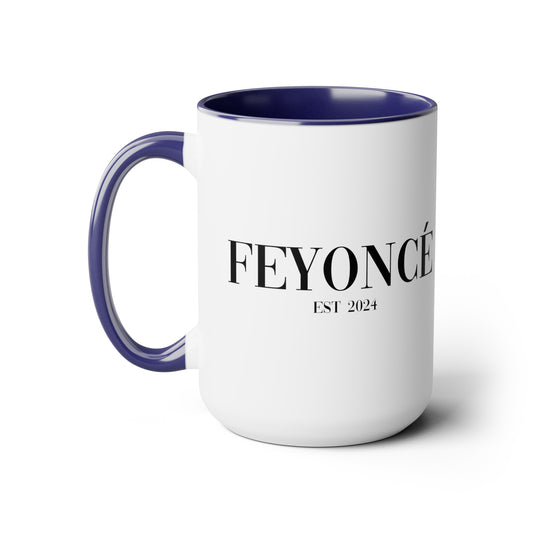 "FEYONCE" Two-Tone Coffee Mugs, 15oz