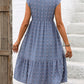 Swiss Dot V-Neck Cap Sleeve Dress