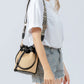 Straw Braided Adjustable Strap Bucket Bag