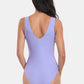 Printed Surplice Wide Strap One-Piece Swimwear