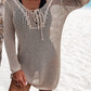 Openwork Tie Neck Cover-Up