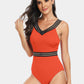 V-Neck One-Piece Swimwear