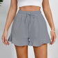 Drawstring Ruffle Hem Shorts