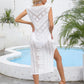 Openwork Slit V-Neck Sleeveless Cover Up