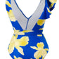 Tied Printed V-Neck Sleeveless One-Piece Swimwear