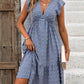 Swiss Dot V-Neck Cap Sleeve Dress