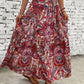 Printed Elastic Waist Maxi Skirt