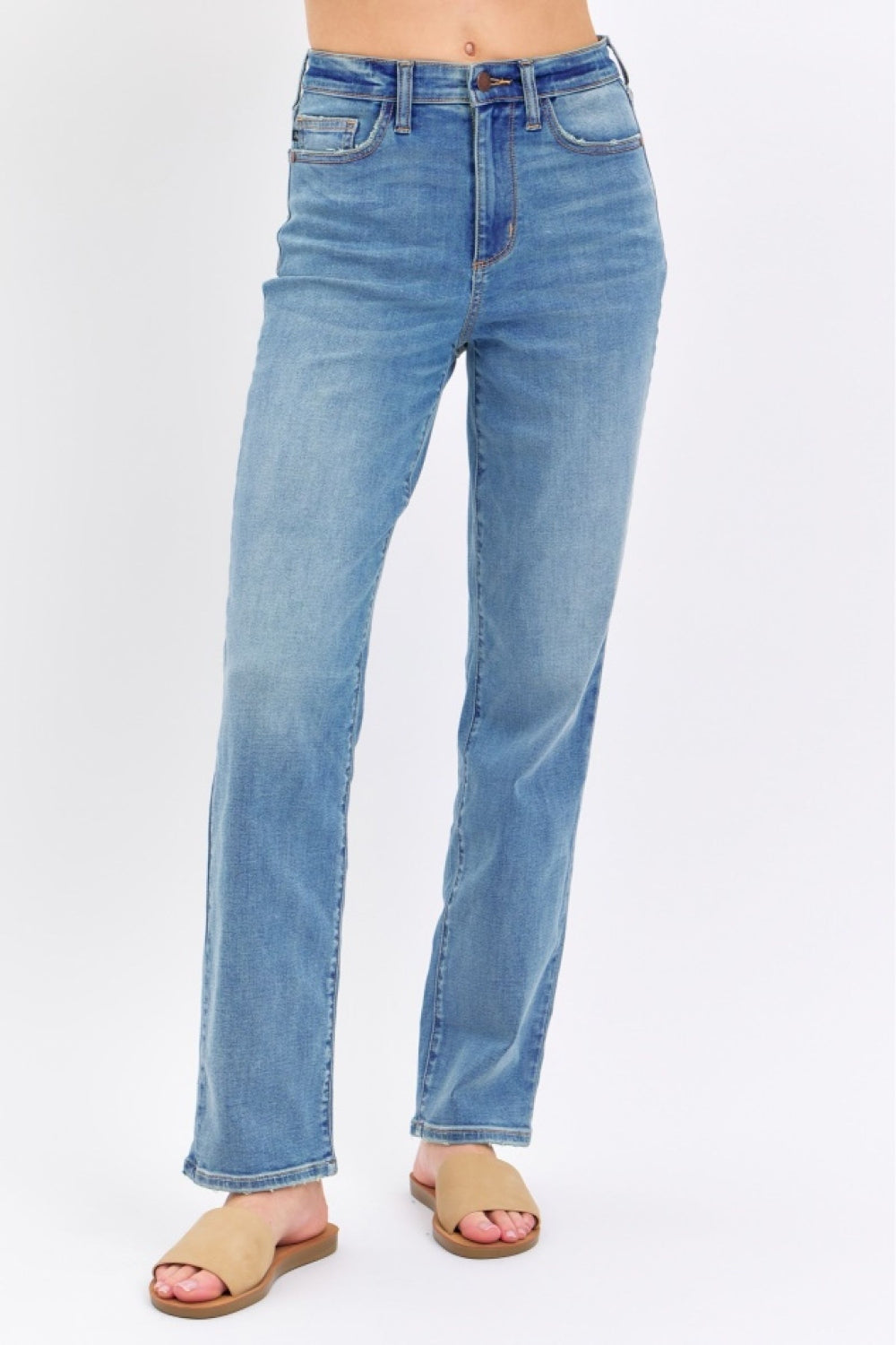 Waist Straight Jeans