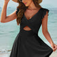 Cutout V-Neck Cap Sleeve One-Piece Swimwear