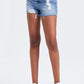 BAYEAS High Rise Bandless Denim Shorts