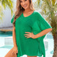 Slit V-Neck Short Sleeve Cover Up