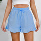 Drawstring Ruffle Hem Shorts