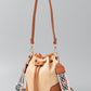 Straw Braided Adjustable Strap Bucket Bag