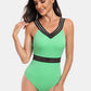 V-Neck One-Piece Swimwear