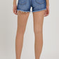 RISEN Mid-Rise Distressed Denim Shorts