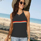 Tied Contrast Halter Neck Tank