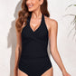 Ruched Wide Strap One-Piece Swimwear