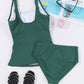 Square Neck Wide Strap Tankini Set