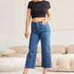 Crop Chloe Tummy Control High Waist Raw Hem Jeans