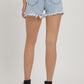 RISEN High Rise Rhinestone Strap Embellished Denim Shorts