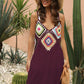 Geometric V-Neck Spaghetti Strap Cover Up Dress