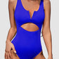 Cutout Notched Wide Strap One-Piece Swimwear