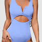 Cutout Notched Wide Strap One-Piece Swimwear