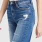 Super High Rise Denim Bermuda Shorts - BAYEAS