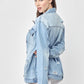 RISEN Full Size Distressed Long Sleeve Denim Jacket