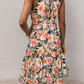 Printed Tiered Pocketed Mock Neck Midi Dress